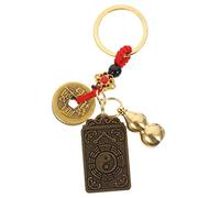 SAFIGLE 4pcs Gourd Decor Keychain Pendant for Year Creative Chinese Style Bag Zipper Pendant Keychain Red Rope and Five Emperor for Parties and
