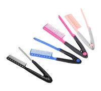 SAFIGLE 4pcs Hair Straightening Comb - Spring Loaded Folding V-Shaped Hairdressing Straightener Comb Portable Styling Tools Detangler