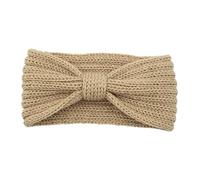 SAFIGLE 4Pcs Handmade Crochet Bowknot Headband Warm Winter Hairbands for Women Chunky Knitted Wool Ear Warmer Headwraps in Black Beige Grey Yellow Cozy and Stylish Hair Accessories