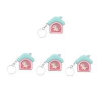SAFIGLE 4pcs House Keychain Music Light Cute Decorative Keyring for Bags Compact Led Keychain for for Home Car Use