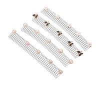 SAFIGLE 4pcs Invisible u Shape Hair Finishing Fixer Metal Hair Styling Pins Flower Pearl Designs for Women and Girls Holders for Wavy and Bangs