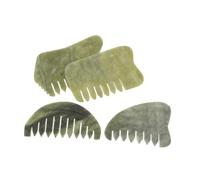 SAFIGLE 4pcs Jade Massage Comb Ergonomic Handheld Massager for Scalp Facial Body Promotes Relaxation Hair Growth Durable Natural Stone Tool for Self Care