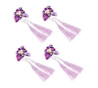 SAFIGLE 4pcs Japanese Hair Clips: Kawaii Fan Hair Clips With Tassel - Decorative Chinese Kimono Hanfu Hairpins Accessories For Women Girls Kimono Festive Events Photo Props
