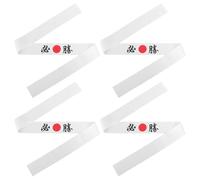 SAFIGLE 4pcs Japanese Samurai Headband Set for Kitchen and Martial Arts Use, Unisex Adjustable Polyester Headwear with Sweat Absorption and Secure Fit
