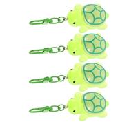 SAFIGLE 4pcs Luminous Turtle Keychain Set in Green Acrylic Material, Mini Sea Turtle Figurine Keyrings That Glow in The Dark, for Party Favors and Travel Bag Decorations