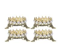 SAFIGLE 4pcs Nail Art Pen Stand Elegant Crown Nail Tool Holder Pearl Accents for Storage Display Makeup Manicure Brushes Holder