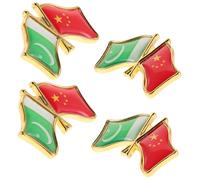 SAFIGLE 4PCS Pakistan China Friendship Flag Metal Lapel Pins Handmade Enamel Brooches for Shirts Jackets and Bags Patriotic Accessories for Men and Women