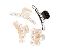 SAFIGLE 4pcs Pearl Pins for Hair French Hairpin Hair Grip Clips Non-slip Design for Occasions