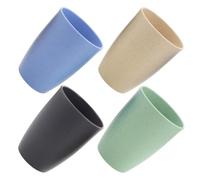 SAFIGLE 4pcs Plastic Bathroom Mouthwash Cups with Stackable Structure and Universal Fit, Reusable Portable Toothbrush Tumblers for Home and Guest Use, Space-saving Design