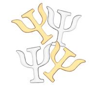 SAFIGLE 4pcs Psychology Symbol Brooch Elegant Alloy Pins for Clothes Vintage Style Corsage Pins with Gold and Silver Tones Creative Personality Accessories for Women and Men