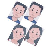 SAFIGLE 4pcs Reusable Face Painting Practice Boards with Realistic Design and Colourful Templates, Portable and Washable Plastic Makeup Exercise Template for Professional-Level Practice
