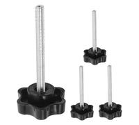 SAFIGLE 4pcs Screw On Nuts Knob - M6 Drive Walker Replacement Parts Plum Blossom Hand Knob Nut - Long Handle Threaded Screw for Elderly Mobility Aid Walker Accessories