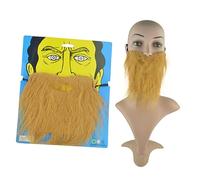 SAFIGLE 4pcs Self Adhesive False Beards with Mustache for Cosplay Party Decorations Realistic White Black Grey Brown Costume Accessories for Adults and Teens