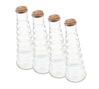 SAFIGLE 4pcs Small Glass Bottles with Cork Stopper Transparent Wishing Bottles for Sand Painting DIY Craft Perfume Storage Decorative