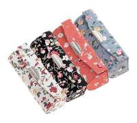 SAFIGLE 4pcs Small Lipstick Storage Case with Mirror, Assorted Colour Cloth Material, Convenient for Daily Carry, Elegant and Simple Design, for Hiking and Parties