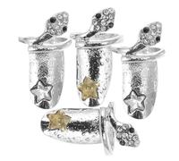 SAFIGLE 4Pcs Snake Nail Rings Jewelry for Women Unique Fingernail Decoration Fashionable Design for Festivals and Daily Wear Random Colors Included