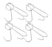 SAFIGLE 4pcs Stainless Steel Double Meat Hooks for Hanging Meat in Smoker BBQ Grill Heavy Duty Kitchen Poultry Hooks for Butchering Pork Beef Cooking
