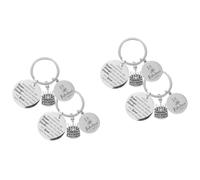SAFIGLE 4pcs Stainless Steel Keychain for Birthday Party Favors Unique Key for Keys Stylish Keepsakes for Daughters and Friends Birthday