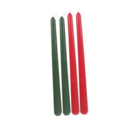 SAFIGLE 4pcs Unscented Dripless Tapered Candles Green and Red Seasonal Festive Decoration for Christmas Kwanzaa with Hour Burn Smokeless Dinner Candles for Home Mall Hotel