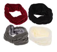 SAFIGLE 4Pcs Warm Knitted Turban Headbands for Women Soft Skin Friendly Hair Accessories with Bow Design for Outdoor Activities Like Skiing Snowboarding Dark