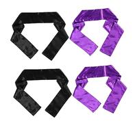SAFIGLE 4pcs Wrap Headband for Wigs 2 Purple 2 Black Adjustable Hair Grip Band for Women for Makeup Sports Yoga Daily Use