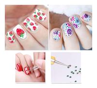 SAFIGLE 5 Pcs Double-ended Nail Art Pen Set with Dotting and Liner Tips Pearl Handle Nail Painting Tools for Detailed and DIY Manicure Accessories