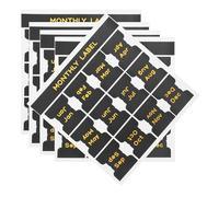 SAFIGLE 5 Sheets Black PVC Self-Adhesive Monthly Index Tabs with 12pcs Per Sheet, Compact Book Sticker Labels for Planners and Journals, for Marking Important Dates and Organising