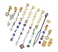 SAFIGLE 50pcs Cat's Eye Hair Clip Hair Accessories for Twist Bead Decor Gold Accessory Ring Pin Barrette Jewelry Bun Tie Pirate Cuff Spiral Snake Stone