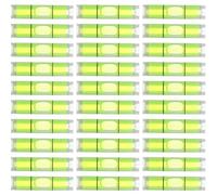 SAFIGLE 50pcs Mini Spirit Level Bubble Ruler 8x35mm Small Horizontal Bubble Level Tool High Precision Measuring Instrument for Picture Hanging and Levelling