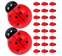 SAFIGLE 50pcs Resin Ladybug Push Pins for Bulletin Boards and Fabric, 0.7inch Red Animal Thumb Tacks with Metal Pins, Convenient Storage and Versatile Usage for Wall Display at Home