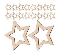 SAFIGLE 50pcs Unfinished Hollowed Five-Pointed Star Wood Chips Craft Wood Cutouts for DIY Painting Home Party Art Decoration