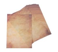 SAFIGLE 50pcs Vintage Design Antique Style Writing Paper A4 Size Brown Thick Paper with Smooth Surface for Notices and Journals Classic Double Sided Stationery