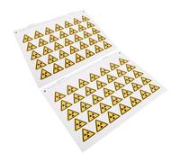 SAFIGLE 54pcs Radiation Warning Label Stickers Pvc Peel off Cleanly Yellow Weather-resistant Safety Signs for Laboratory Industrial Environments Help Meet Safety Protocols