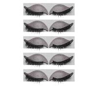 SAFIGLE 5pairs Lazy Eye Shadow Makeup Set Eyelash Stickers Pre-cut False Lash Combo for Instant Press for Cosplay and Temporary Eyeshadow Tattoo