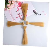 SAFIGLE 5pcs 15cm Straight Hair Doll Wigs Diy Heat Resistant Weft Extensions for Crafting Doll Head Hair Projects at Home or School