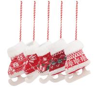 SAFIGLE 5Pcs Christmas Tree Hanging Decorations Skating Boots Pendants Xmas Tree Ornaments Festive Xmas Hanging Decor for Holiday Party and Seasonal Layout Random Style
