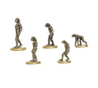 SAFIGLE 5pcs Dark Gold Human Evolution Figurines Educational Cognitive for Teaching Tools Lifelike Models with Detailed Design