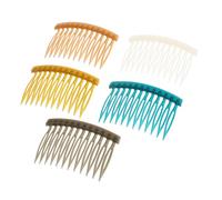 SAFIGLE 5PCS Fine Tooth Comb Set for Hair Styling Non-Slip UV Coated 12-Tooth Combs in Dark Grey Tea Yellow White Brown and Ink Blue for Women and Salon Use