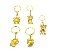 SAFIGLE 5pcs Glossy Zinc Alloy Tiger Keychain Set Cute Backpack Decor Pendant for Travel Gifts and Employee Welfare Adorable and Durable Metal Craft