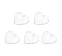 SAFIGLE 5pcs Heart Shaped Boxes, 6.5x6.3x3.7cm Fillable Storage Cases for Wedding, Christmas Decoration, Party Favor Packaging