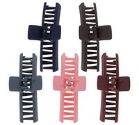SAFIGLE 5pcs Large Acrylic Hair Claw Clips for Women Functional Large Hair Clamp Claw Barrette for Elegant Look for Thick Styling