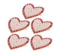 SAFIGLE 5pcs Love Heart Brooch Pin Dual Color Rhinestone Inlaid Lapel Pins for Women Elegant Decorative Accessories for Dresses and Suits Secure Fastening Quality