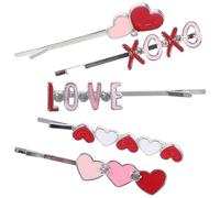 SAFIGLE 5Pcs Love Heart Hair Clips Decorative Bobby Pins for Women Versatile Bridal Hair Accessories for Party Events Everyday Use Sturdy Stylish Hairpins for All Hair Types