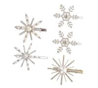 SAFIGLE 5pcs Luxury Snowflake Hair Clips with Shiny Rhinestones Elegant Hair Barrettes for Thick Long for Parties Gifts and Special Occasions