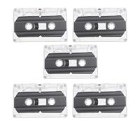 SAFIGLE 5pcs -minute Blank Audio Cassette Tape with Hard Plastic Case, Recordable Retro Style Voice Cassette Tape for Teaching and Parties, Versatile Use