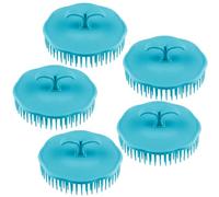 SAFIGLE 5PCS Plastic Scalp Massage Shampoo Brushes for Deep Hair Root Cleaning and Anti-dandruff Care Portable Round Hairdressing Combs with PP Tpr Material for Home Shower Random Color