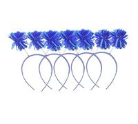SAFIGLE 5pcs Rainbow Fluffy Ball Headband Pom Pom Head Bopper for Women Party Independence Day Headdress Random Color