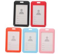 SAFIGLE 5Pcs Sliding Credentials Holder with Pushable Cover Abs Plastic Work Badge Cover for Office Staff Lightweight Id Card Protector for Bus Library Credit Cards Random Random Color