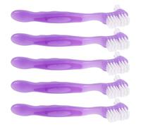 SAFIGLE 5pcs Small Denture Tooth Brush with Dual-Sided Heads for Cleaning False Teeth and Partial Dentures, Ergonomic Design with Nylon Bristles, Portable for Business Trips and Vacations