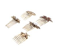 SAFIGLE 5pcs Vintage Pearl Hair Comb Retro Leaf Shaped Hair Fixing Clips for Women Durable Polished Elegant Fashionable Styling for Everyday Use